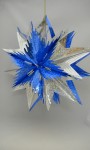 Звезда из фольги малая сине-серебряная голографическая, ост. 26 шт 