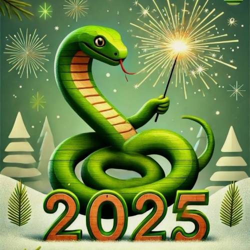 Символ 2025 года — Зелёная Деревянная Змея.