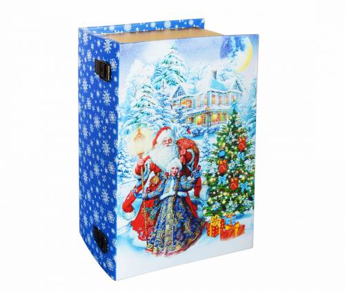 Шкатулка Снежный лес, кожа-дерево