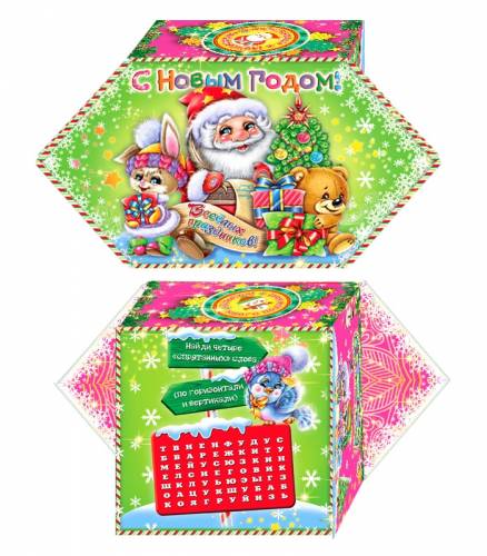 Конфета мини, ребус на обороте